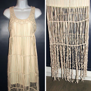Kardashian Kollection Maxi Dress Macrame Fringed